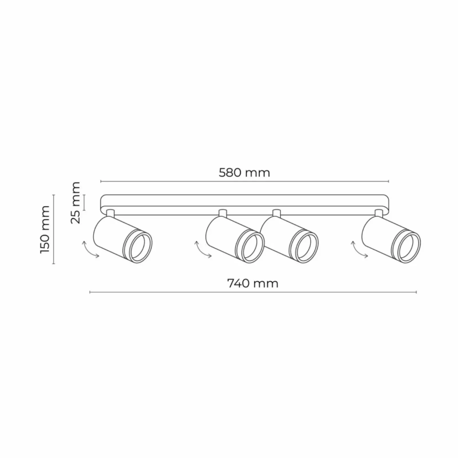 Sklep Kaja Biała listwa sufitowa, regulowane spoty TK 6917 JET WHITE | Kaja Discount