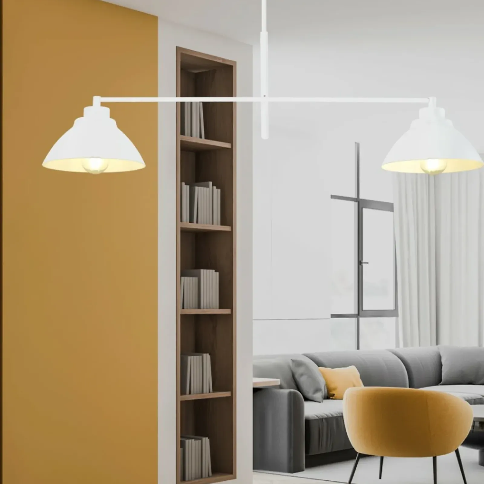 Sklep Kaja Biała, loftowa lampa wisząca wykonana z metalu 1212/2 z serii MAVERICK biały Store