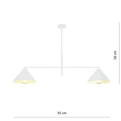 Sklep Kaja Biała, loftowa lampa wisząca wykonana z metalu 1212/2 z serii MAVERICK biały Store