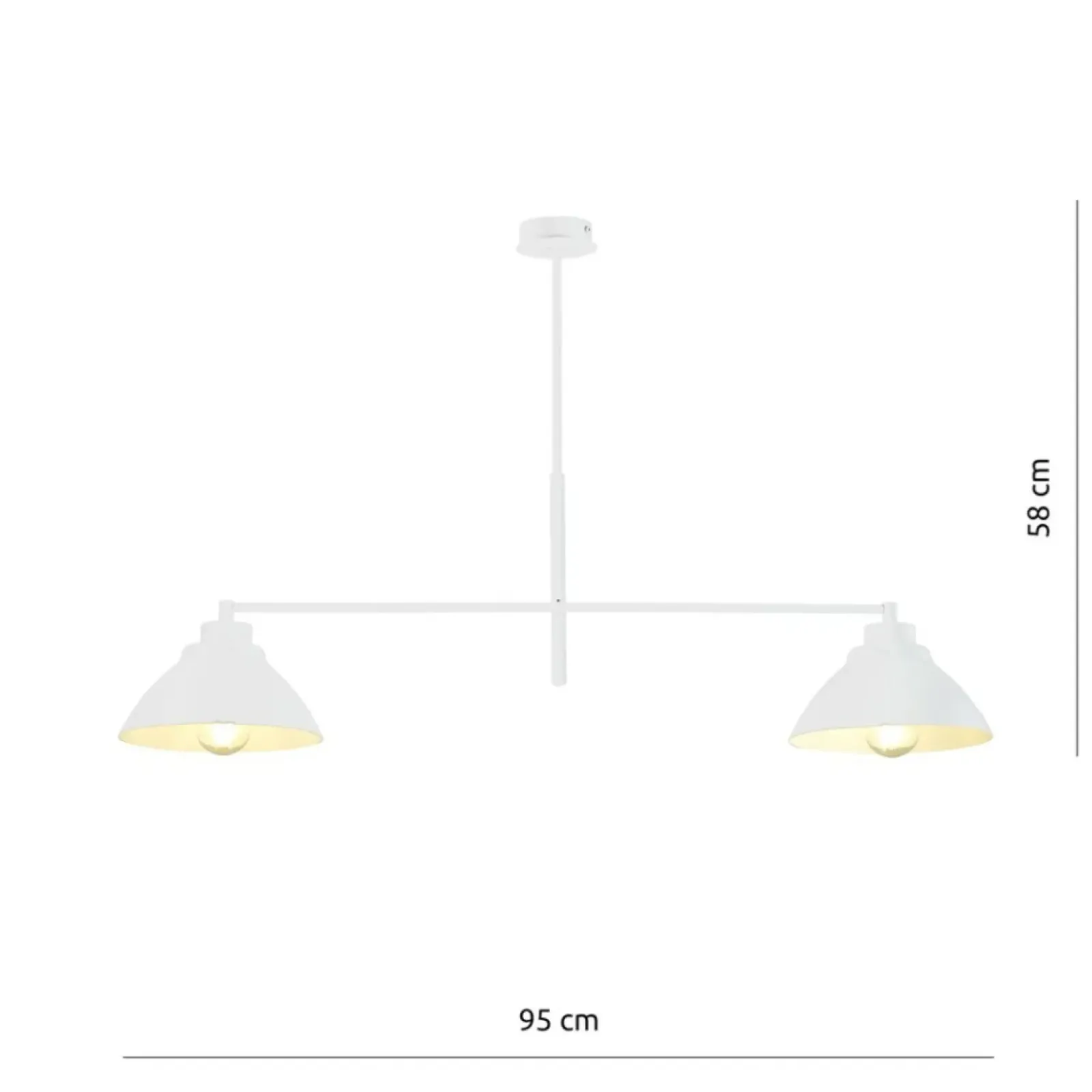 Sklep Kaja Biała, loftowa lampa wisząca wykonana z metalu 1212/2 z serii MAVERICK biały Store