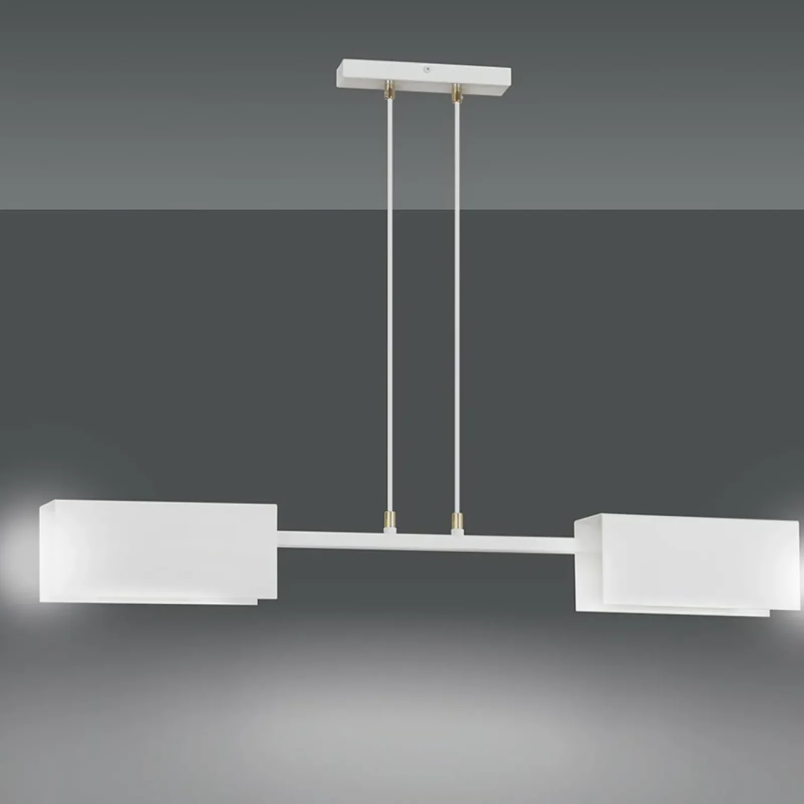 Sklep Kaja Biała, metalowa, dwustronna lampa wisząca 634/2 TOLOS | Kaja Clearance