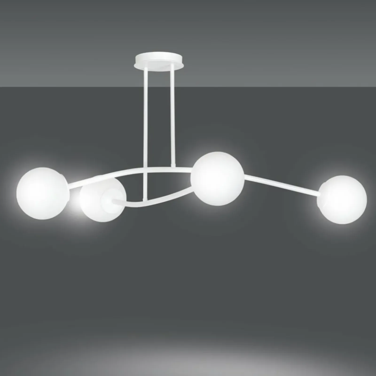 Sklep Kaja Biała, minimalistyczna lampa sufitowa do salonu 1025/4 HALLDOR | Kaja biały Sale