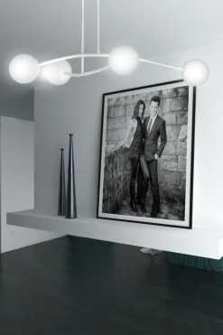 Sklep Kaja Biała, minimalistyczna lampa sufitowa do salonu 1025/4 HALLDOR | Kaja biały Sale