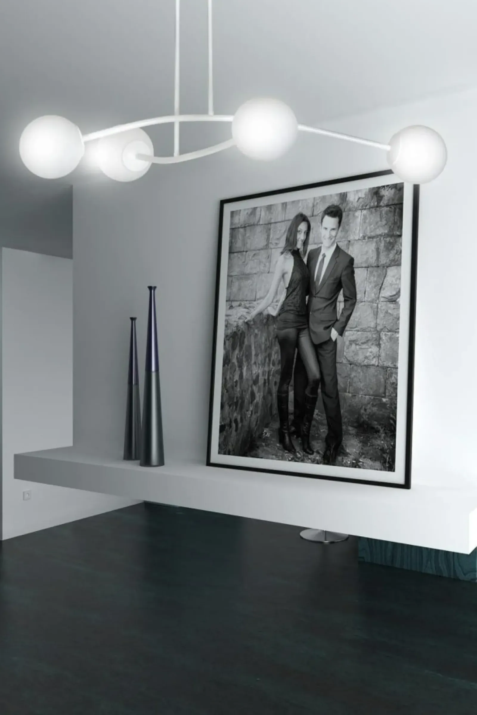 Sklep Kaja Biała, minimalistyczna lampa sufitowa do salonu 1025/4 HALLDOR | Kaja biały Sale