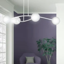 Sklep Kaja Biała, minimalistyczna lampa sufitowa do salonu 1025/4 HALLDOR | Kaja biały Sale