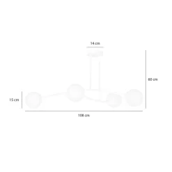Sklep Kaja Biała, minimalistyczna lampa sufitowa do salonu 1025/4 HALLDOR | Kaja biały Sale