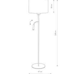 Sklep Kaja Biała, niezwykła lampa podłogowa z abażurem 9074 | Kaja Oświetlenie* Lampy Podłogowe Z Abażurem