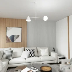 Sklep Kaja Biała, nowoczesna lampa do sypialni 1348/2 HERMES 2 WHITE | Kaja biały Shop