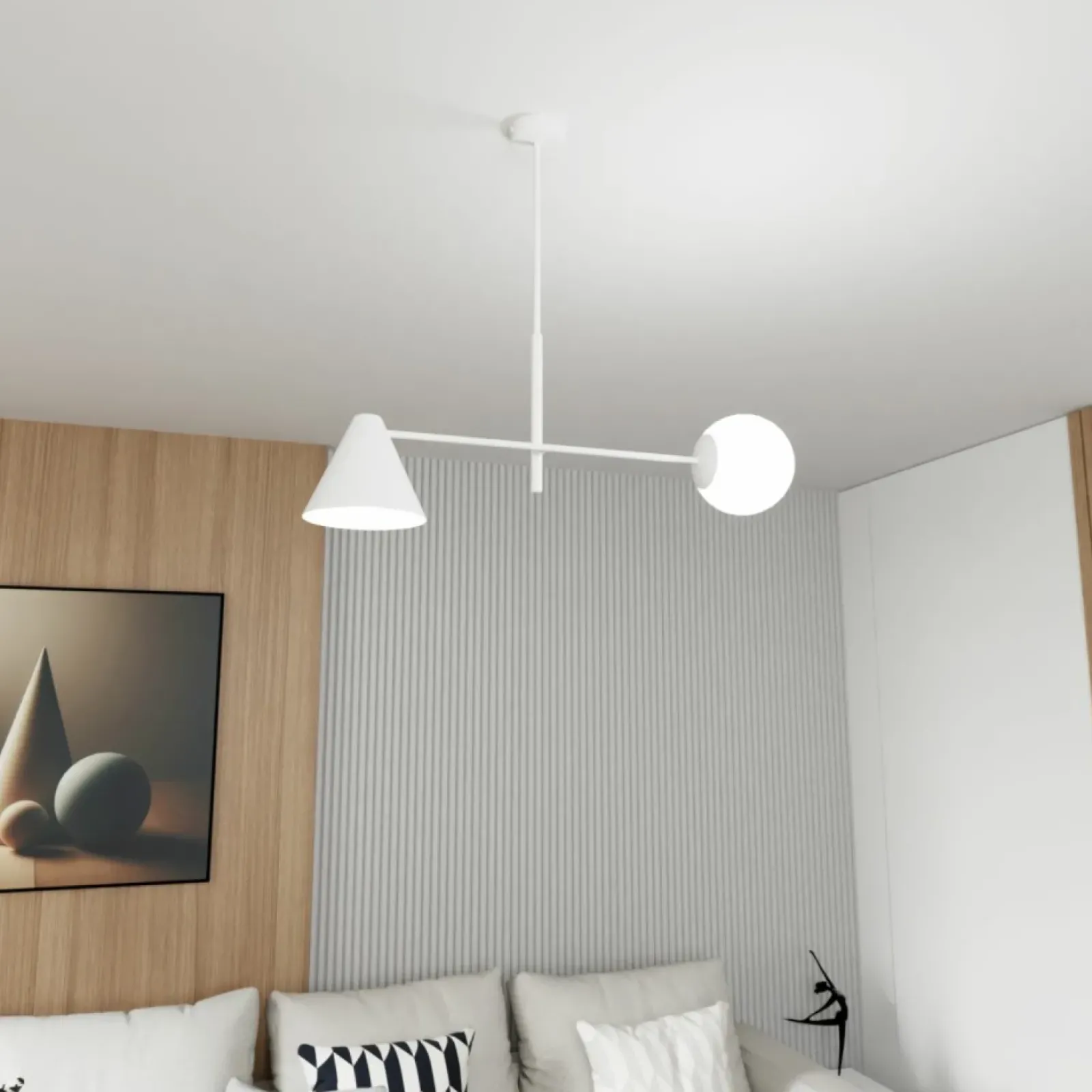 Sklep Kaja Biała, nowoczesna lampa do sypialni 1348/2 HERMES 2 WHITE | Kaja biały Shop