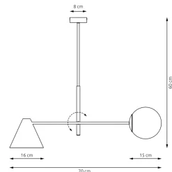 Sklep Kaja Biała, nowoczesna lampa do sypialni 1348/2 HERMES 2 WHITE | Kaja biały Shop