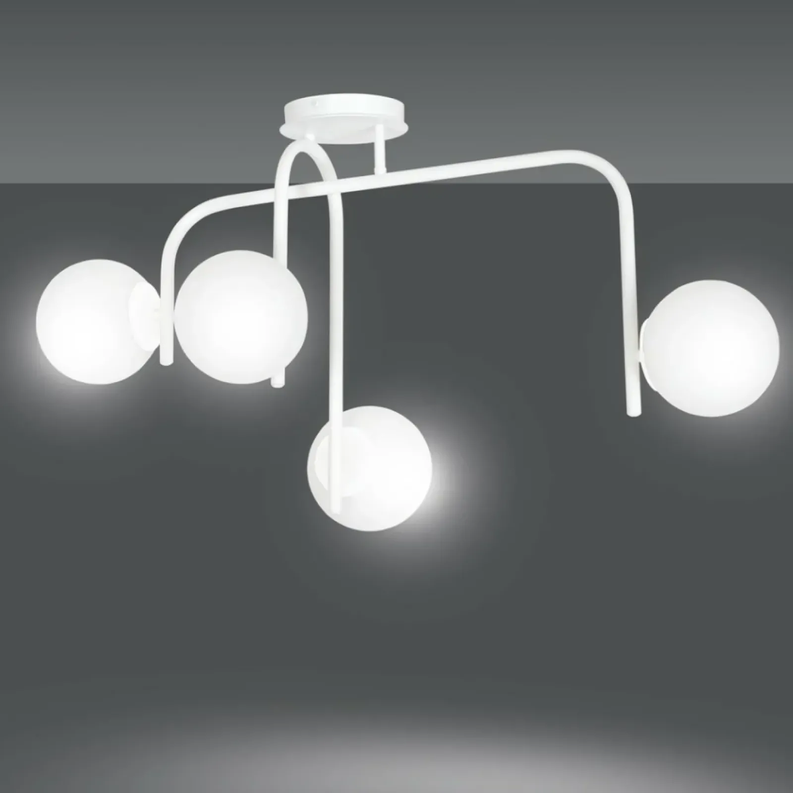 Sklep Kaja Biała, nowoczesna lampa sufitowa do sypialni 1031/4B KALF | Kaja biały Store