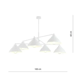 Sklep Kaja Biała, nowoczesna lampa wisząca do salonu 1212/6 z serii MAVERICK biały Fashion