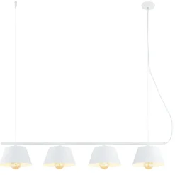 Sklep Kaja Biała, szeroka lampa wisząca nad wyspę kuchenną 1338/4 GELATO | Kaja biały Fashion