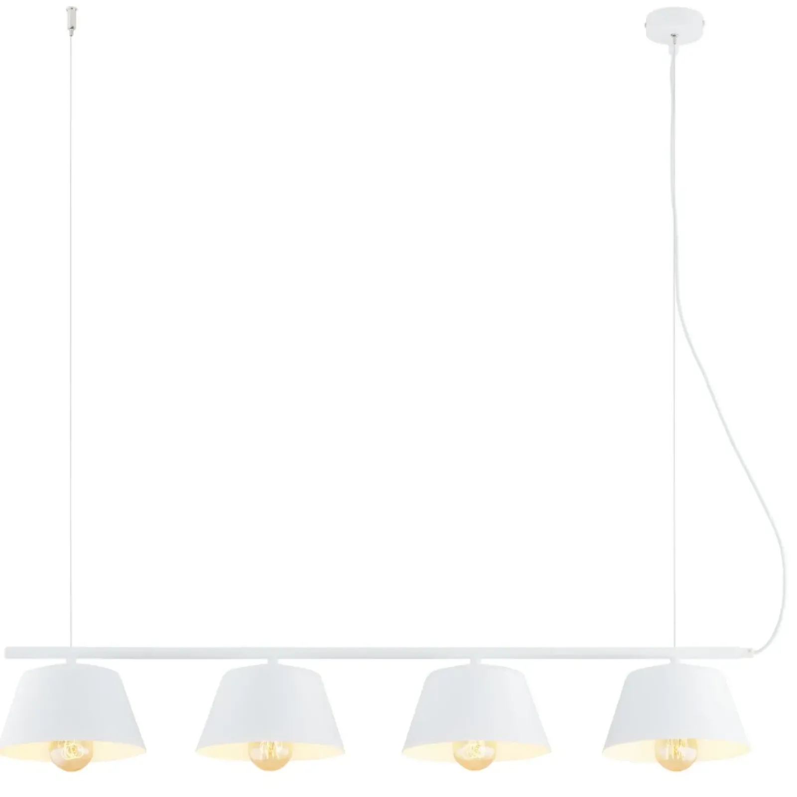 Sklep Kaja Biała, szeroka lampa wisząca nad wyspę kuchenną 1338/4 GELATO | Kaja biały Fashion