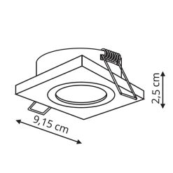 Sklep Kaja Białe, kwadratowe oczko podtynkowe LP-2780/1RS WH METIS | Kaja* Oprawy Podtynkowe