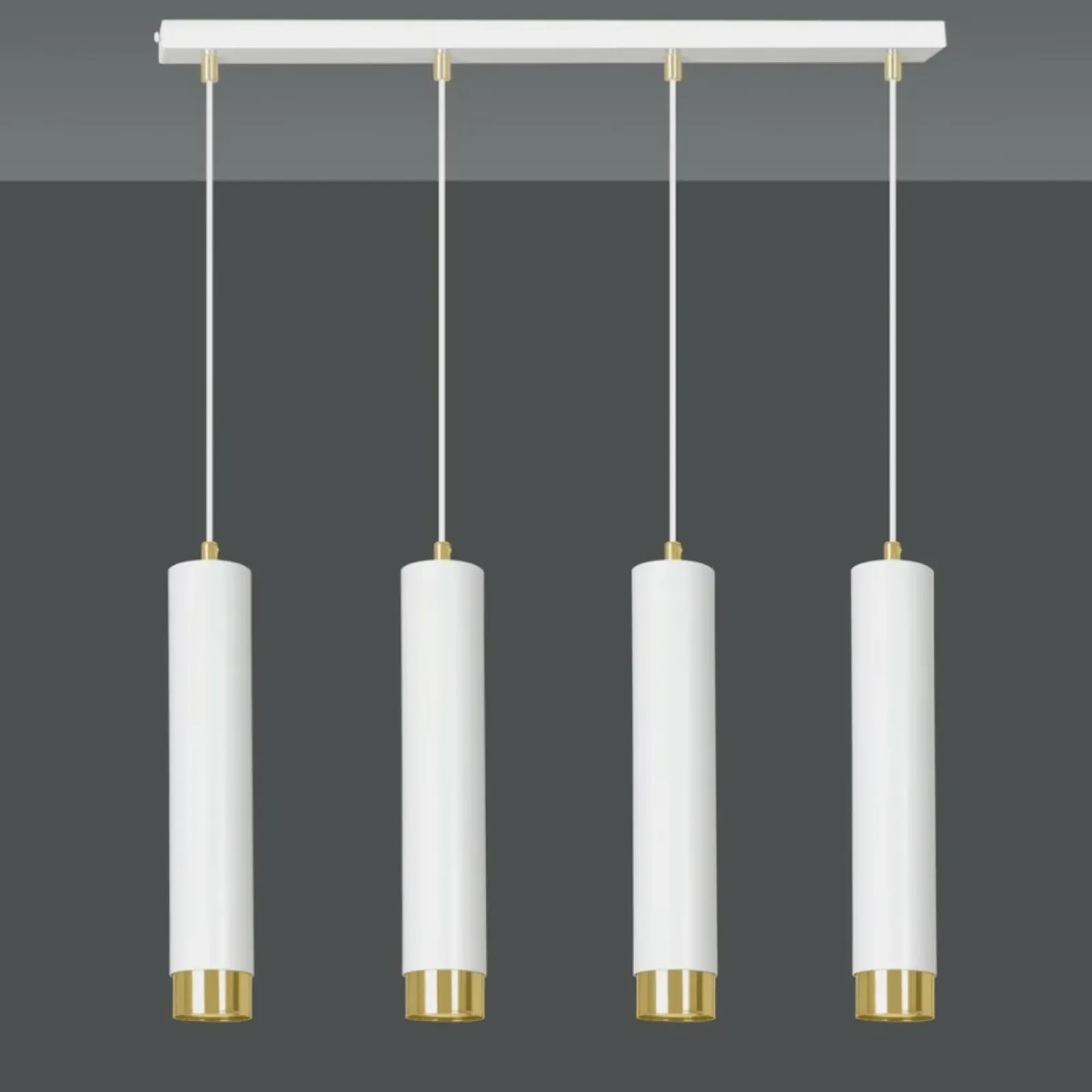 Sklep Kaja Białe lampy wiszące na listwie idealne do salonu 642/4 | Kaja Best