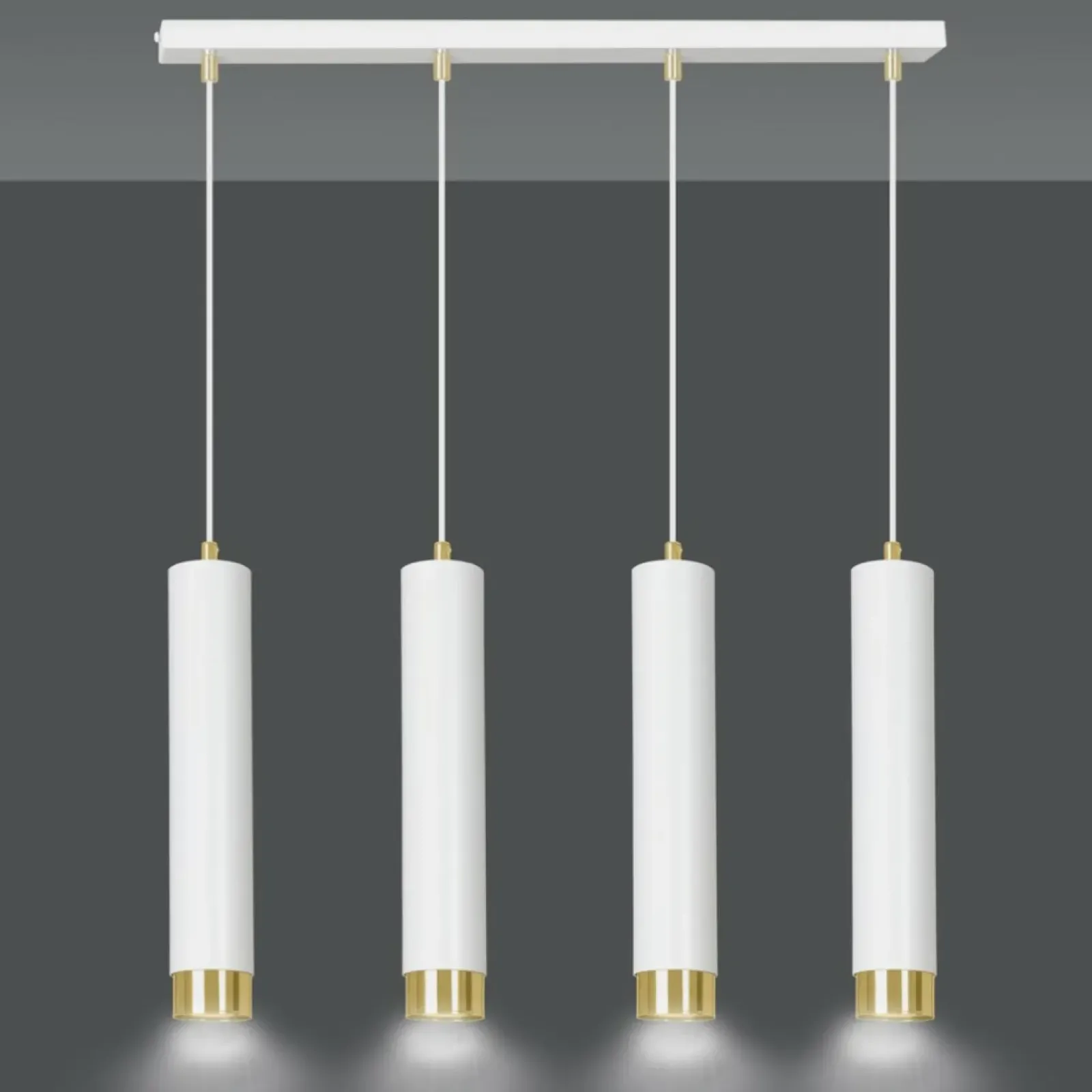 Sklep Kaja Białe lampy wiszące na listwie idealne do salonu 642/4 | Kaja Best