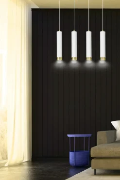 Sklep Kaja Białe lampy wiszące na listwie idealne do salonu 642/4 | Kaja Best