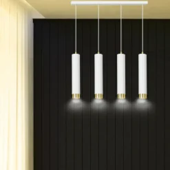 Sklep Kaja Białe lampy wiszące na listwie idealne do salonu 642/4 | Kaja Best