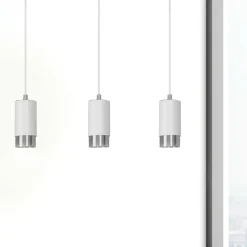 Sklep Kaja Białe lampy wiszące ze srebrnymi elementami 814/3 | Kaja Oświetlenie Clearance