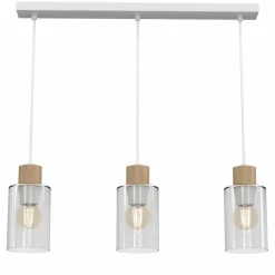 Sklep Kaja Biało-brązowa lampa wisząca nad wyspę kuchenną MLP8555 MADERA | Kaja Hot