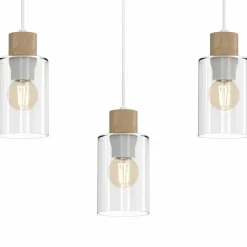 Sklep Kaja Biało-brązowa lampa wisząca nad wyspę kuchenną MLP8555 MADERA | Kaja Hot