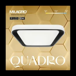 Sklep Kaja Biało-czarny plafon do korytarza, wbudowany LED ML7932 z serii QUADRO | Kaja Ośw* Lampy Led|Plafony Nowoczesne