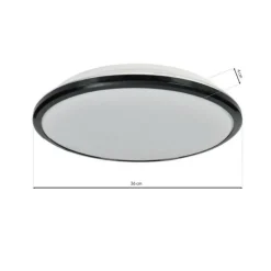 Sklep Kaja Biało-czarny plafon sufitowy, ochrona IP44 ML6404 z serii TERMA | Kaja Oświetlen* Plafony Nowoczesne|Lampy Led