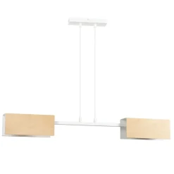 Sklep Kaja Biało-drewniana lampa wisząca do kuchni boho 617/2 ZAPER | Kaja biały New