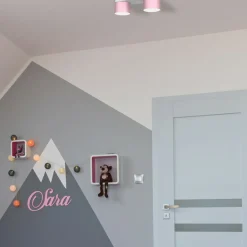 Sklep Kaja Biało-różowa lampa sufitowa do pokoju dziecka MLP7554 z serii DIXIE | Kaja Oświe Best