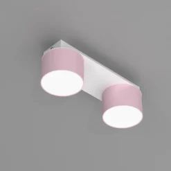 Sklep Kaja Biało-różowa lampa sufitowa do pokoju dziecka MLP7554 z serii DIXIE | Kaja Oświe Best