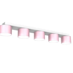 Sklep Kaja Biało-różowa lampa sufitowa, na pięć żarówek MLP7557 z serii DIXIE | Kaja Oświet Store