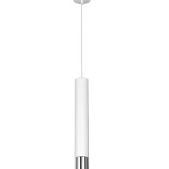 Sklep Kaja Biało-srebrna lampa wisząca w kształcie tuby LX 1053 NEST | Kaja Discount