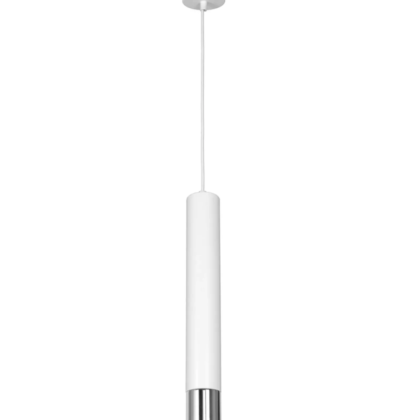 Sklep Kaja Biało-srebrna lampa wisząca w kształcie tuby LX 1053 NEST | Kaja Discount