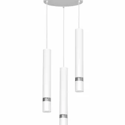 Sklep Kaja Biało-srebrna lampa wisząca, trzy tuby LX 5144 z serii RENO | Kaja Online
