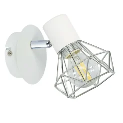 Sklep Kaja Biało-srebrna lampa z drucianym kloszem 91-61331 VERVE | Kaja* Kinkiety Tradycyjne