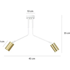 Sklep Kaja Biało-złota lampa sufitowa na dwie żarówki 656/2 | Kaja Oświetlenie Best Sale