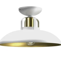 Sklep Kaja Biało-złota lampa sufitowa na jedną żarówkę MLP7703 z serii FELIX | Kaja Oświetl Outlet