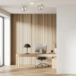 Sklep Kaja Biało-złota lampa sufitowa z dwoma kloszami 1247/2 z serii SPLENDI Outlet