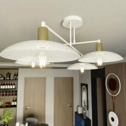 Sklep Kaja Biało-złota lampa sufitowa z drucianymi kloszami 1321/4 SPIRIT | Kaja biały Online