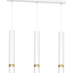 Sklep Kaja Biało-złota lampa wisząca na listwie, nad stół LX 1547 z serii RENO Fashion