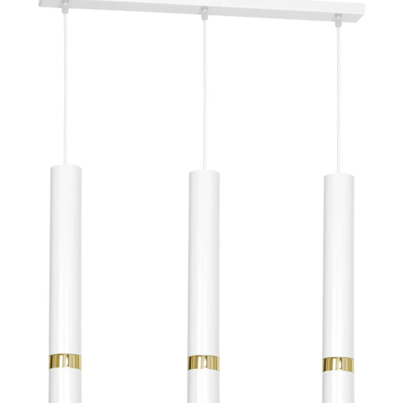 Sklep Kaja Biało-złota lampa wisząca na listwie, nad stół LX 1547 z serii RENO Fashion