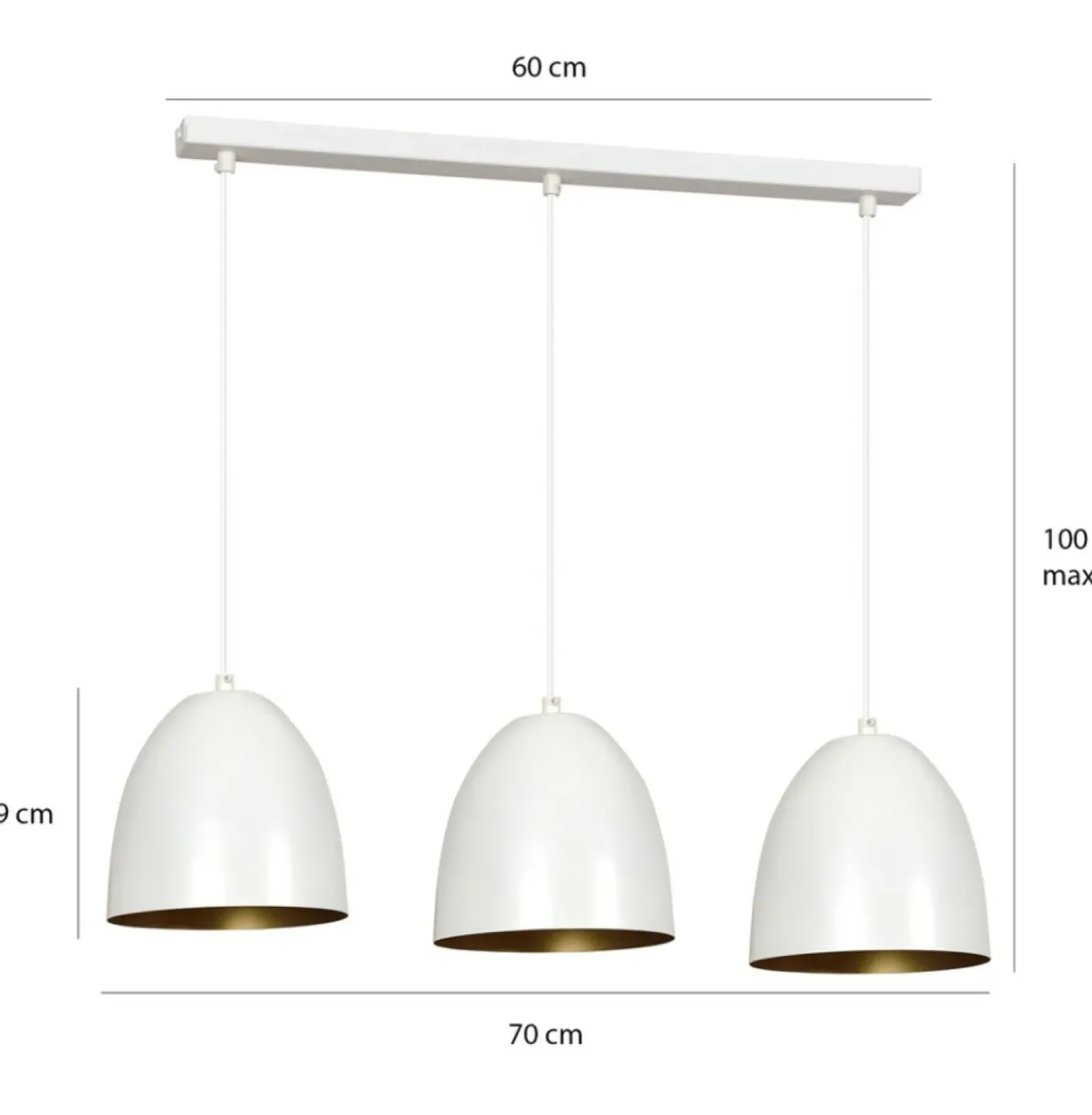 Sklep Kaja Biało-złota lampa wisząca nad stół w jadalni 411/3 | Kaja Oświetlenie Flash Sale