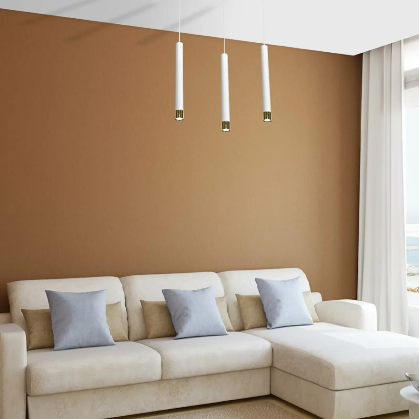 Sklep Kaja Biało-złota lampa wisząca nad stół w jadalni MLP6236 z serii DANI | Kaja Oświetl Sale