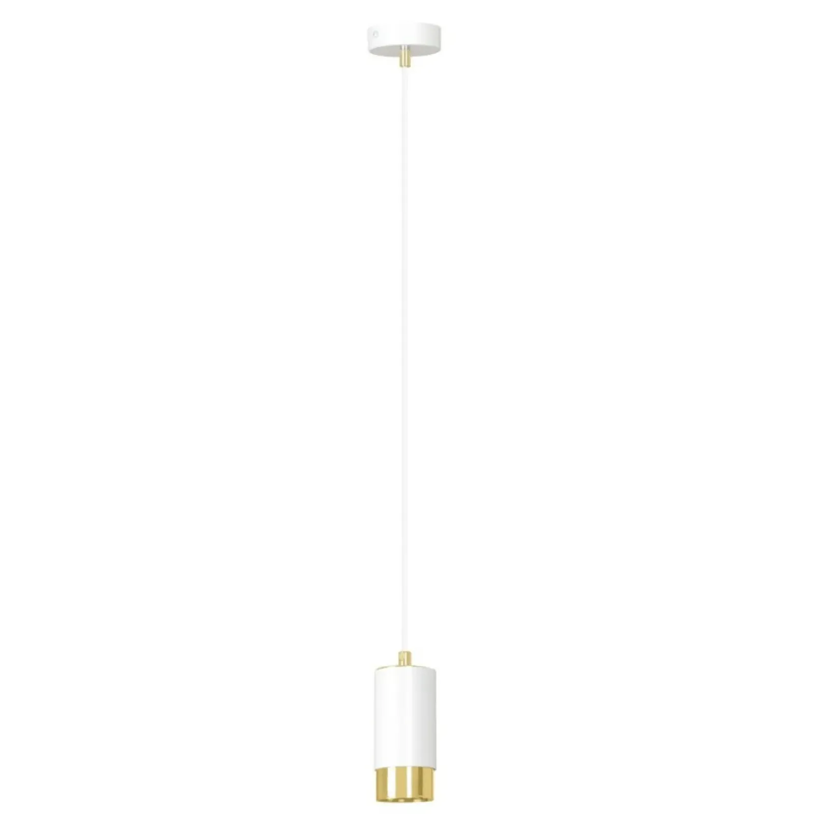 Sklep Kaja Biało-złota lampa wisząca w kształcie tuby 815/1 | Kaja Oświetlenie New