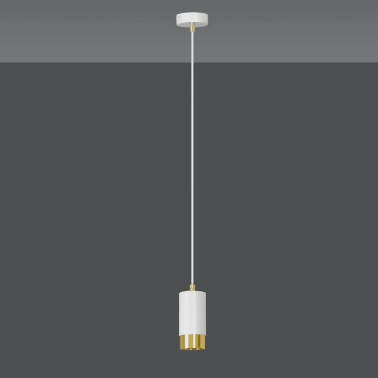 Sklep Kaja Biało-złota lampa wisząca w kształcie tuby 815/1 | Kaja Oświetlenie New
