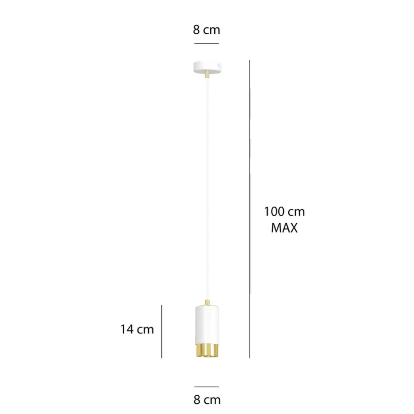 Sklep Kaja Biało-złota lampa wisząca w kształcie tuby 815/1 | Kaja Oświetlenie New