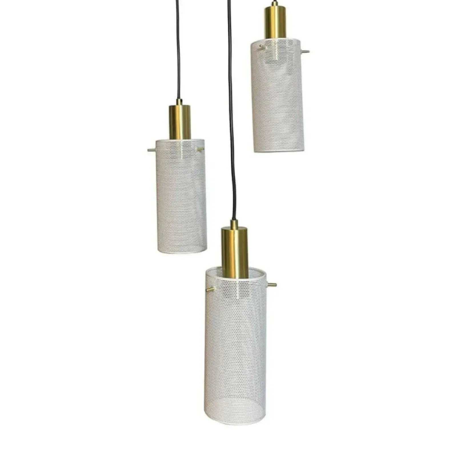 Sklep Kaja Biało-złota lampa wisząca, wąskie klosze LP-945/3P WH TIRANA | Kaja New
