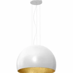 Sklep Kaja Biało-złota lampa wisząca z kulistym kloszem LX 1679 z serii COMPO Hot