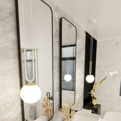 Sklep Kaja Biało-złota lampa wisząca z okrągłym kloszem 1115/1 GLAM | Kaja biały New